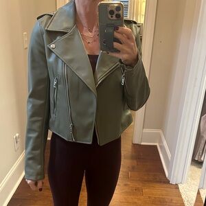 Faux leather moto jacket